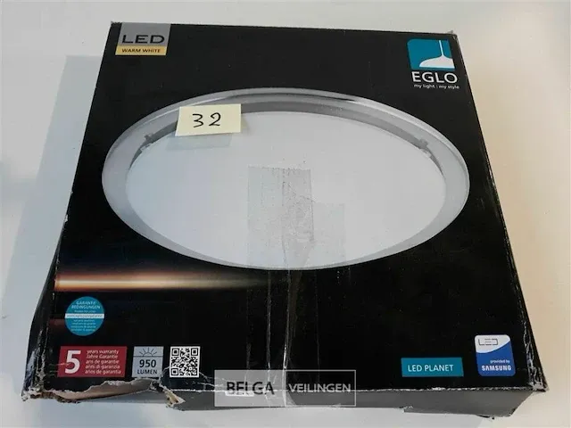 1 x plafondlamp eglo 11w led warm wit rond ø 29 - afbeelding 1 van  4