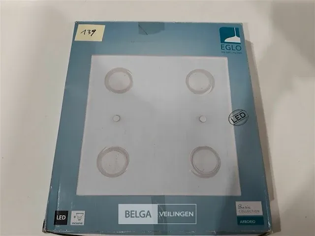 1 x plafondlamp eglo 4x3w 200lm neutraal wit 27x27 cm - afbeelding 1 van  4