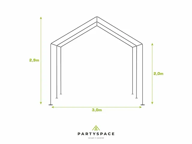 1 x pvc partytent 3 x 3 m - antraciet - afbeelding 6 van  13