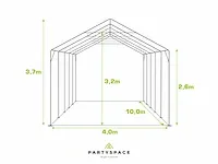 1 x pvc partytent 4 x 10 m - wit - inclusief grondframe - afbeelding 5 van  12