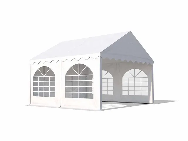 1 x pvc partytent 4 x 4 m - wit/antraciet - afbeelding 1 van  13