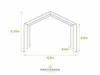 1 x pvc partytent 4 x 4 m - wit/antraciet - afbeelding 6 van  13