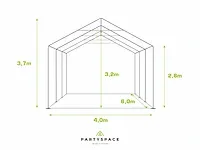 1 x pvc partytent 4 x 6 m - wit - inclusief grondframe - afbeelding 5 van  12