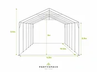 1 x pvc partytent 5 x 12 m - wit - inclusief grondframe - afbeelding 5 van  12