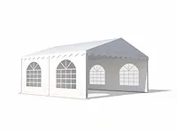 1 x pvc partytent 5 x 5 m - wit/desert sand - afbeelding 1 van  13