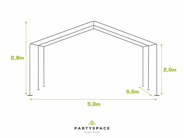 1 x pvc partytent 5 x 5 m - wit/desert sand - afbeelding 6 van  13