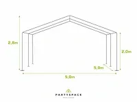 1 x pvc partytent 5 x 5 m - wit/desert sand - afbeelding 6 van  13