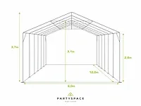 1 x pvc partytent 6 x 12 m - wit - inclusief grondframe - afbeelding 5 van  12