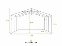 1 x pvc partytent 6 x 6 m - wit - inclusief grondframe - afbeelding 5 van  12