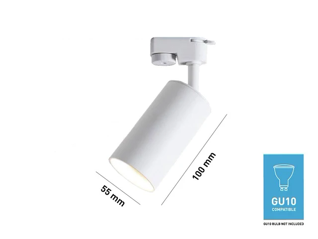 1 x railspot gu10 armatuur cilinder zand wit draaibaar 10,2cm - afbeelding 7 van  9