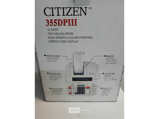 1 x rekenmachine 220v citizen 12 digit met 2 kleuren inkt - afbeelding 3 van  3