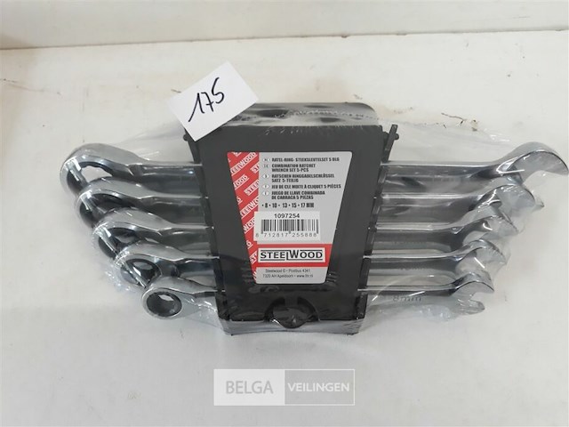 1 x ring-ratel steeksleutel 5 delig - afbeelding 2 van  3