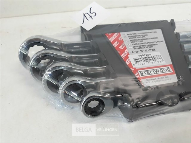 1 x ring-ratel steeksleutel 5 delig - afbeelding 3 van  3