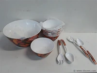 1 x saladekom + 8 kommetjes - afbeelding 1 van  2
