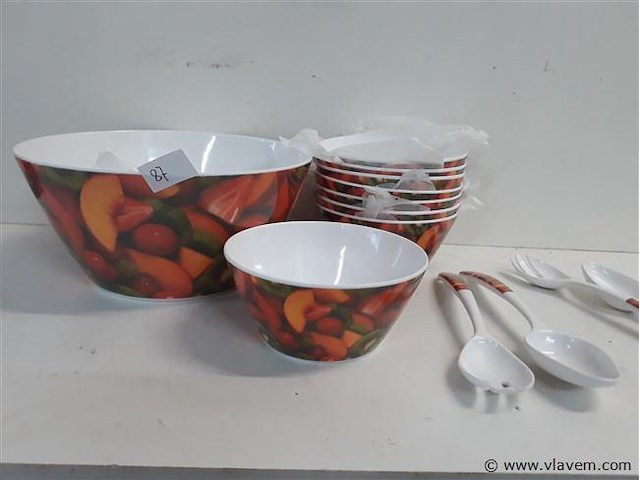 1 x saladekom + 8 kommetjes - afbeelding 2 van  2