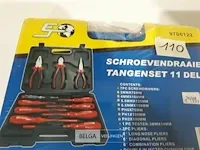 1 x schroevendraaier tangenset 11 delig in pvc koffer - afbeelding 3 van  3