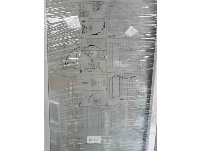 1 x schuifdeur half ronde douchebak 90x90 cm - afbeelding 3 van  3