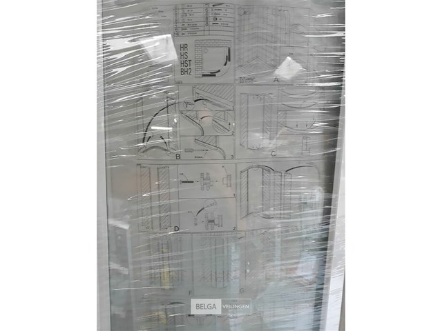 1 x schuifdeur half ronde douchebak 90x90 cm - afbeelding 3 van  3