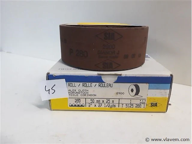1 x schuurpapier linnen op rol 50mm x 25 m k280 sia - afbeelding 1 van  2