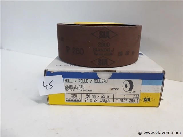 1 x schuurpapier linnen op rol 50mm x 25 m k280 sia - afbeelding 1 van  2
