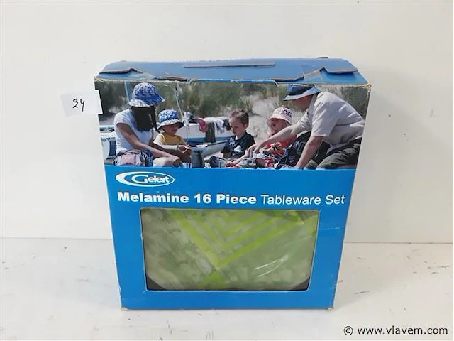1 x servies set uit melamine 16 delig - afbeelding 1 van  2