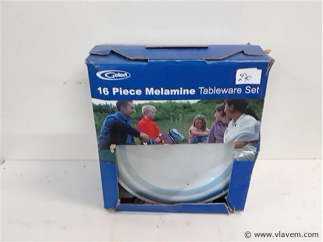 1 x servies set uit melamine 16 delig - afbeelding 1 van  2