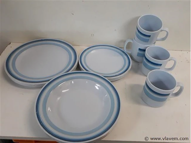 1 x servies set uit melamine 16 delig - afbeelding 2 van  2