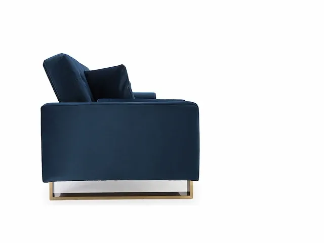 1 x slaapbank fluweel blauw - afbeelding 3 van  3
