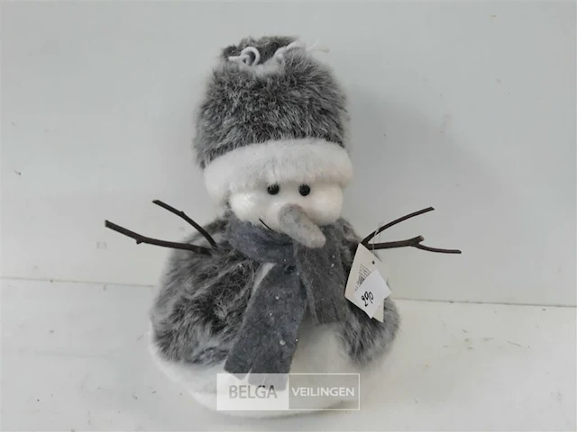 1 x sneeuwman 32 cm zachte haren - afbeelding 1 van  3