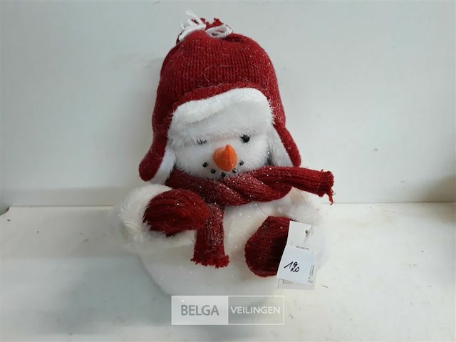1 x sneeuwman met licht 25 cm - afbeelding 2 van  3