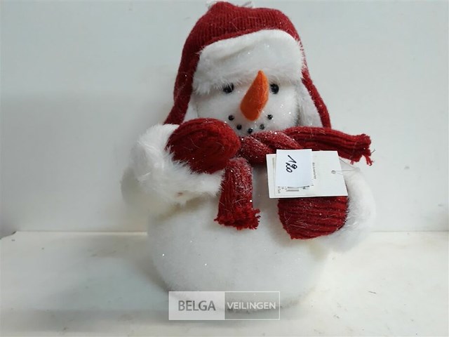 1 x sneeuwman met licht 25 cm - afbeelding 3 van  3