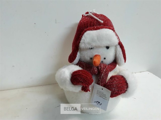 1 x sneeuwman met licht 25 cm - afbeelding 2 van  3