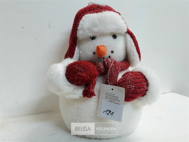 1 x sneeuwman met licht 25 cm - afbeelding 3 van  3