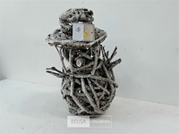 1 x sneeuwman uit takken 35 cm - afbeelding 1 van  3