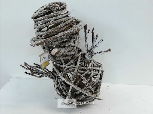 1 x sneeuwman uit takken 45 cm - afbeelding 1 van  3