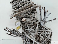 1 x sneeuwman uit takken 45 cm - afbeelding 3 van  3