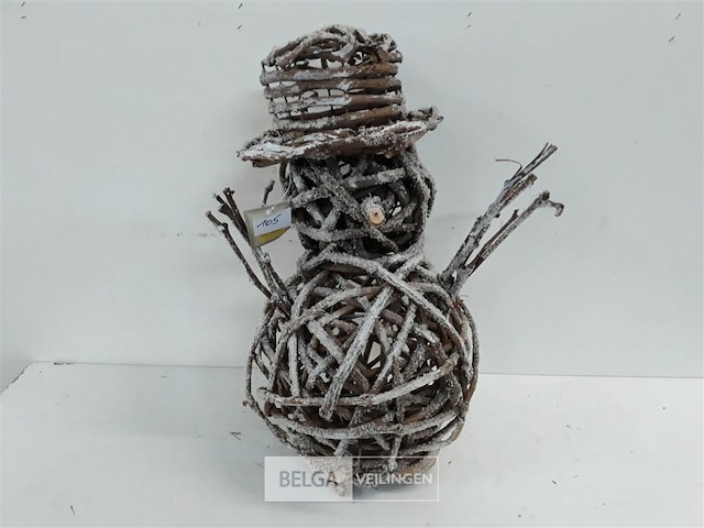 1 x sneeuwman uit takken 45 cm - afbeelding 2 van  3