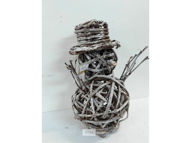 1 x sneeuwman uit takken 45 cm - afbeelding 3 van  3