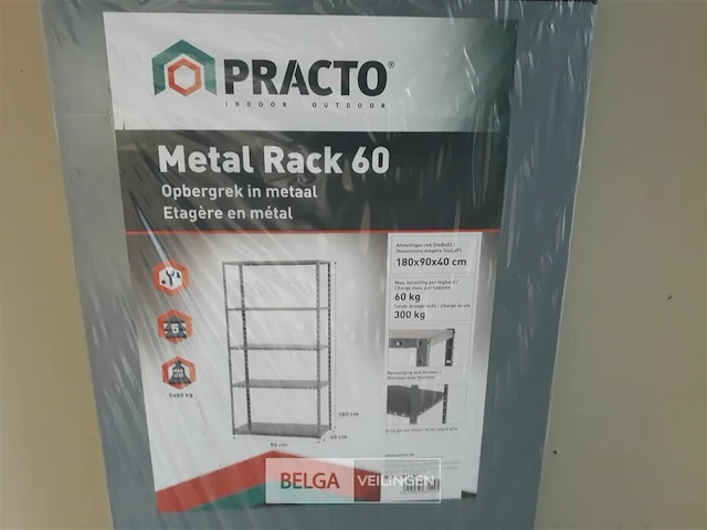 1 x stapelrek metaal 180x90x40 cm met 5 leggers - afbeelding 3 van  3