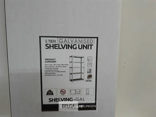 1 x stapelrek metaal 180x90x40 cm met 5 leggers - afbeelding 1 van  3