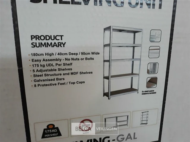 1 x stapelrek metaal 180x90x40 cm met 5 leggers - afbeelding 3 van  3