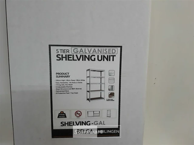 1 x stapelrek metaal 180x90x40 cm met 5 leggers - afbeelding 1 van  3