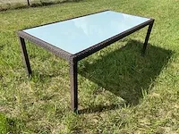 1 x tafel l-123 rotan met glas - afbeelding 1 van  5