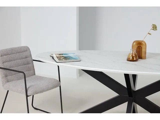 1 x tafel massief wit marmer - afbeelding 1 van  2