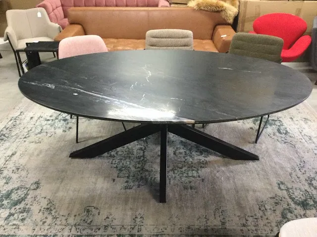 1 x tafel massief zwart marmer - afbeelding 1 van  2