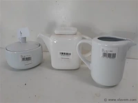 1 x theepot + suikerpot + melkkan hotel porselein - afbeelding 2 van  2