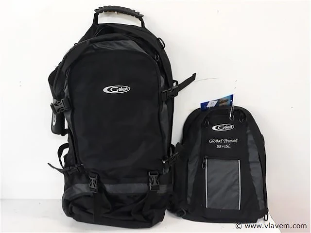 1 x travel rugzak duo 55+15 l zwart gelert - afbeelding 2 van  2