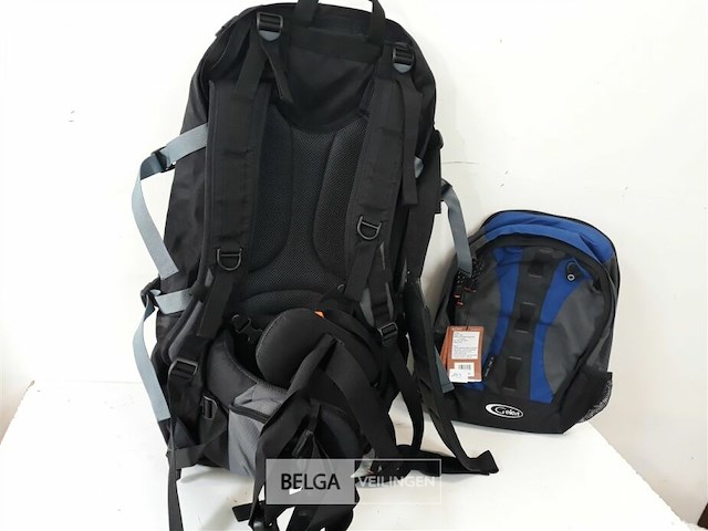 1 x travel rugzak duo 70+15 l zwart/blauw gelert - afbeelding 3 van  3