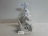 1 x verlicht kersthuis 14x10x24 cm werkt op batterijen - afbeelding 1 van  3