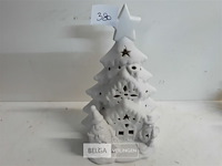 1 x verlicht kersthuis 14x10x24 cm werkt op batterijen - afbeelding 1 van  3